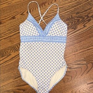 Vineyard Vines Blue White One Piece Swim Suit Size Small